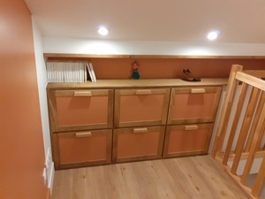 Aménagement sous pente - Glissières de tiroir de 2m faites maison