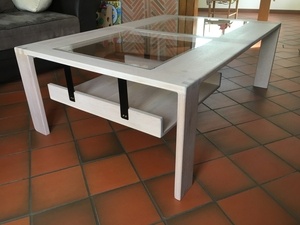 Table basse double plateau en verre