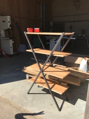 Étagère acier bois