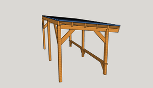 Abri avec fondation en chataignier