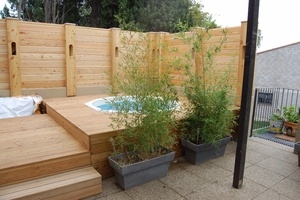 Terrasse avec spa