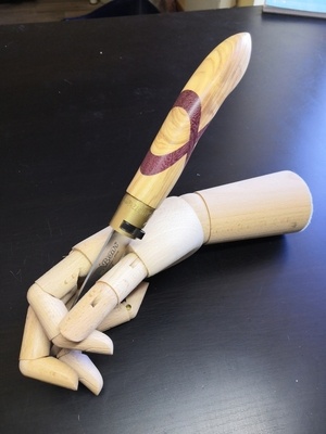 Old Bear en olivier avec croisillon en amarante