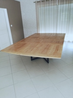 Table bois - métal avec rallonges papillons