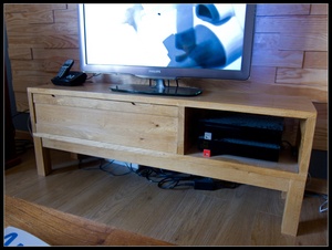 Meuble banc TV Chêne massif