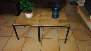 Tables basses gigognes bois et métal