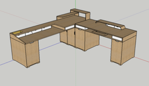 Grand bureau double en angle