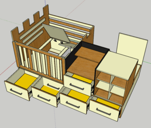 Cama Cuna Melamina 15mm y 18mm