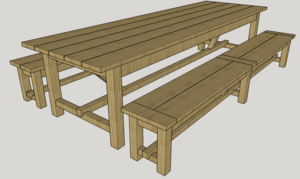 Table et banc jardin