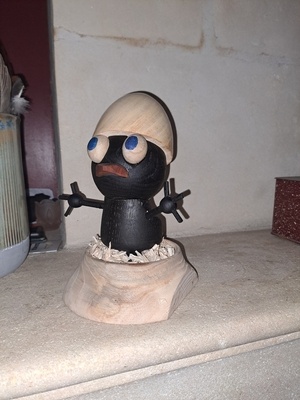 Calimero tournage: frêne et chêne ebonisé