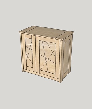 Petite armoire deux portes asymétriques