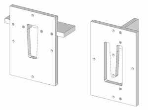 Gabarits pour queue d'aronde sur poutre