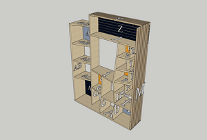 Etagère / Bibliothèque en contreplaqué de bouleau