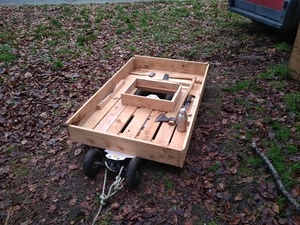 Bûcheronnage : transport en carriole maison et bain de l'année !