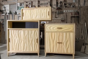 Vague trio de meubles texturés