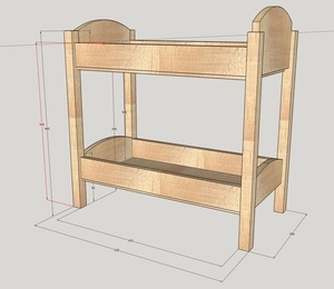 Lit superposé de poupées