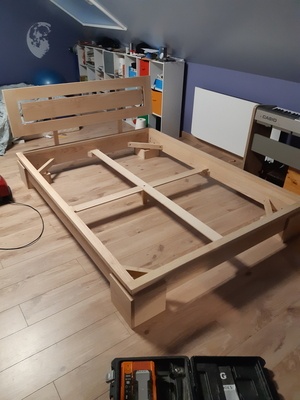 Lit double en frênes