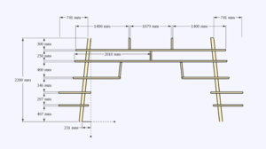 Bibliothèque "zen" en pin douglas et mi bois