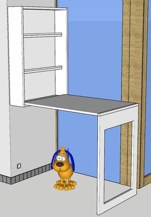 Tablette d'appoint repliable avec étagère