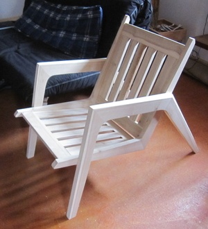 Fauteuil en frêne "mid-century"