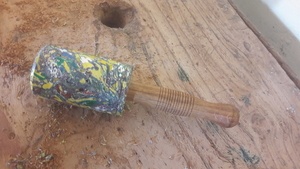 Maillet en manche tourné et  plastique recyclé et fondu