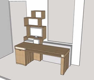 Ensemble bureau et bibliothèque