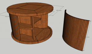 Au début, j'avais prévu des fermetures coulissantes, mais finalement, c'est bien sans.