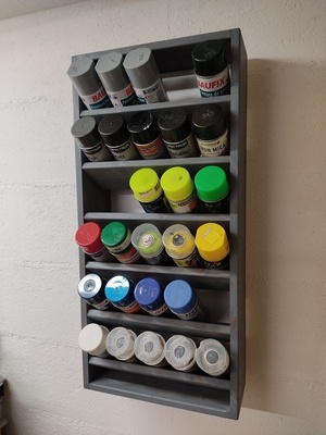 Rangement bombes de peinture