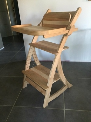 Chaise haute bebe bois