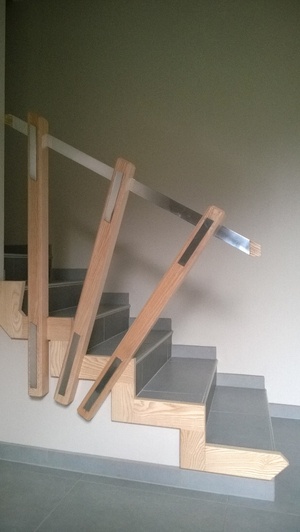 Descente d'escalier Metal et bois