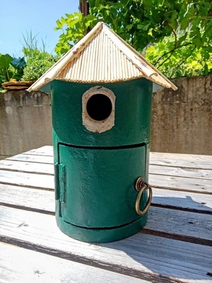 Nichoir à mésanges Ciment et bois