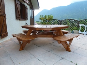 Table terrasse 8 places en acacia
