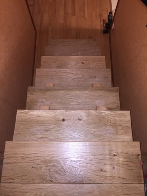 Escalier en sapin et chêne