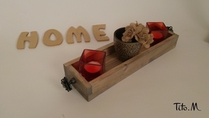 Plateau milieu de table, bougies, aromates