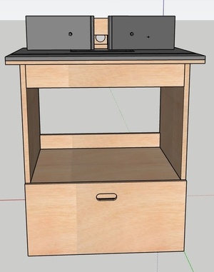 Meuble defonceuse sous table