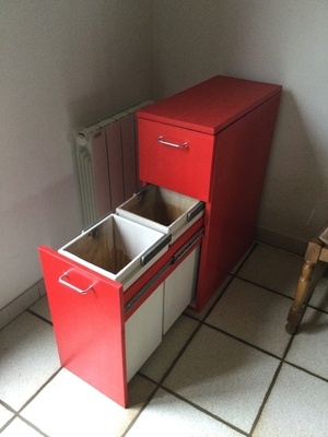 Petit meubles de tri sélectif pour cuisine.