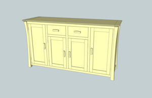 Buffet aux pieds courbes