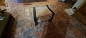 Table de salon bois métal