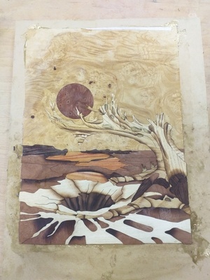 Marqueterie inspirant de l artiste Bernard Jan