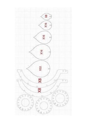 Plan abat jour lampe fleur