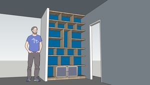 Bibliothèque Niche Hevea fixations invisibles spécial fortes charges