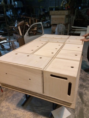 Aménagement camion / caisses modulables.