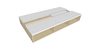 Un caisson-établi sur table