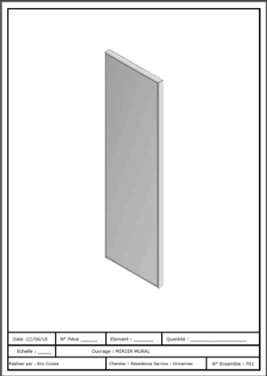 Miroir Mural avec cadre en Châtaignier massif