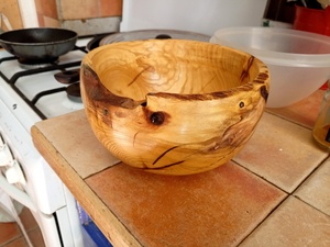 Bol en murier avec  bordure brute