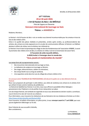 Concours de tournage les 29 et 30 août 2026