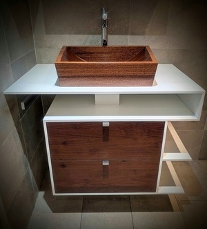 Meuble bain en contraste