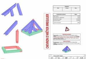 Sujet d'atelier chevron d'arêtier irrégulier