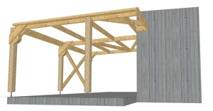Un abri à bois en bois