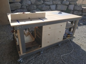 Établi roulant avec diverses options