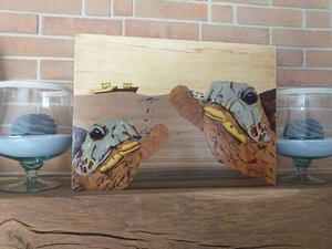 Marqueterie les deux tortues du marais